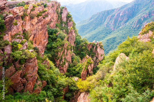 Mountains and forests under the sky photo