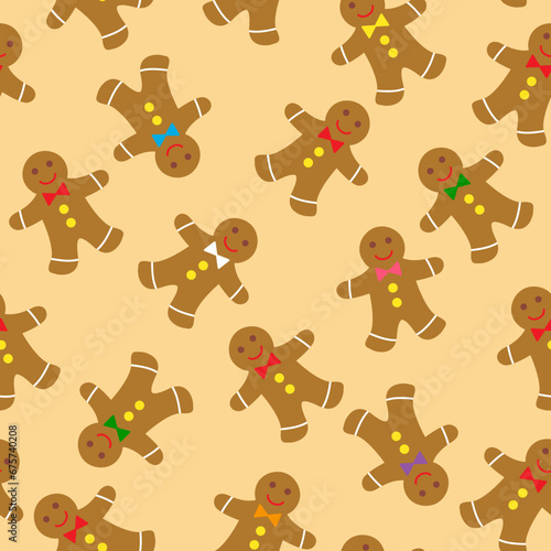 gingerbread cookies seamless pattern 