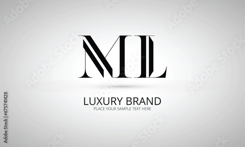 ML M ml initial logo | initial based abstract modern minimal creative logo, vector template image. luxury logotype logo, real estate homie logo. typography logo. initials logo photo