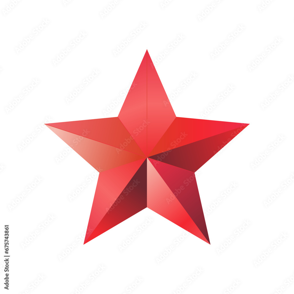 Obraz premium red star isolated on white