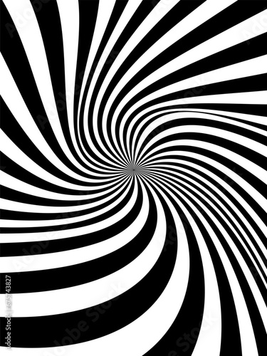 Modern black and white abstract background with lines. An optical illusion. Vector graphic texture..