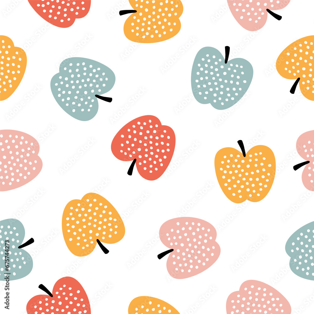 Seamless pattern with colorful apples Seamless pattern with colorful apples