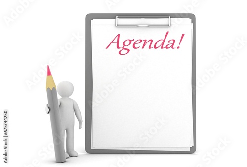 agenda.3d Render Illustration.