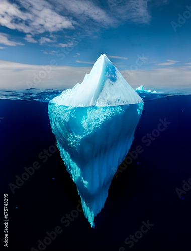氷山の一角、氷山の頂上と海面下の氷 photo