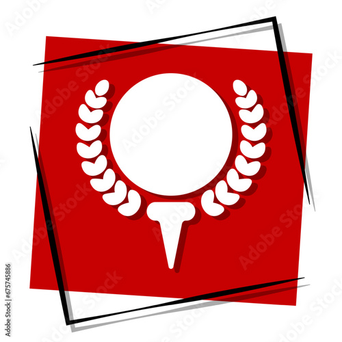 golf red banner in frame. Vector illustration.