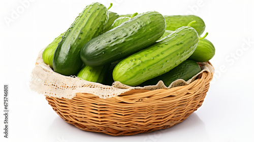 Cucumbers in a wicker basket