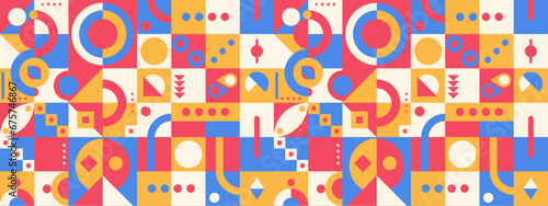 Colorful colourful vector modern banners with abstracts shapes geometric mosaic