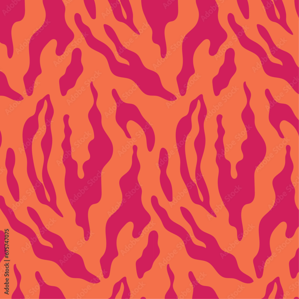 Animal print pattern orange and pink Animal print pattern orange and pink