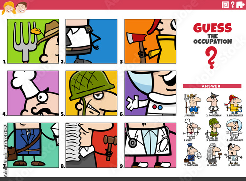 guess the occupation cartoon educational game