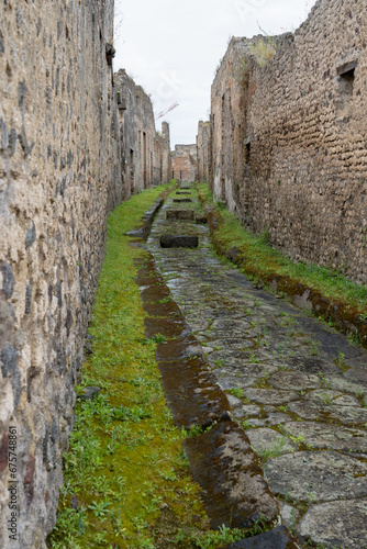scene from a old Roman meditteranean town, Pompeii Italy