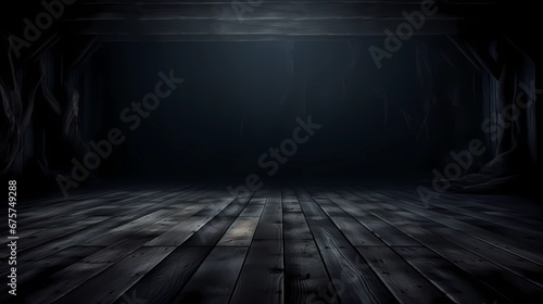 Empty dark room with wood floor © NOMI