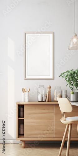 Scandinavian Style Kitchen Poster Mockup - Interior Decor - Minimalist - Created using Generative AI