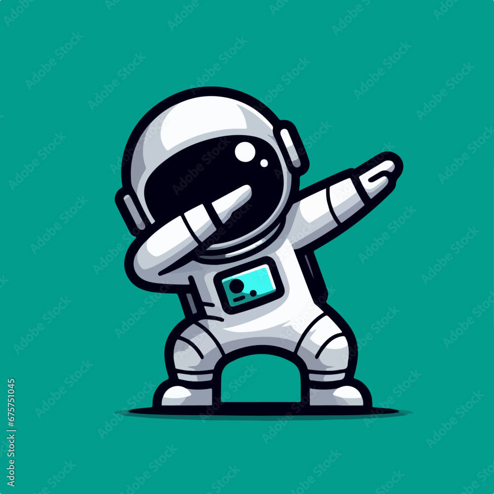 A cute hand drawn mascot logo of Astranout Dabbing on neutral background A cute hand drawn mascot logo of Astranout Dabbing on neutral background