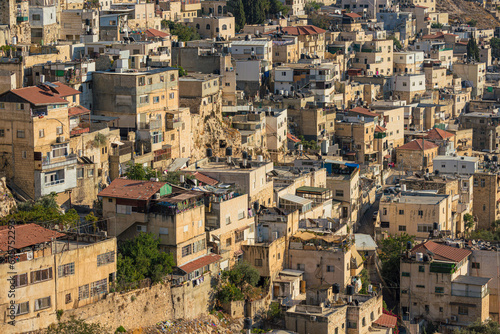 Elevated view of Silwan, a Palestinian neighbourhood in East Jerusalem © SerFF79