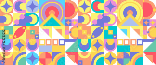Vector colorful colourful abstract banners with mosaic geometric design