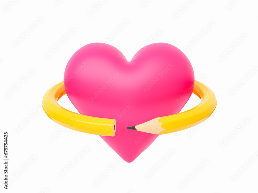 Heart Encircled by Pencil Heart Encircled by Pencil