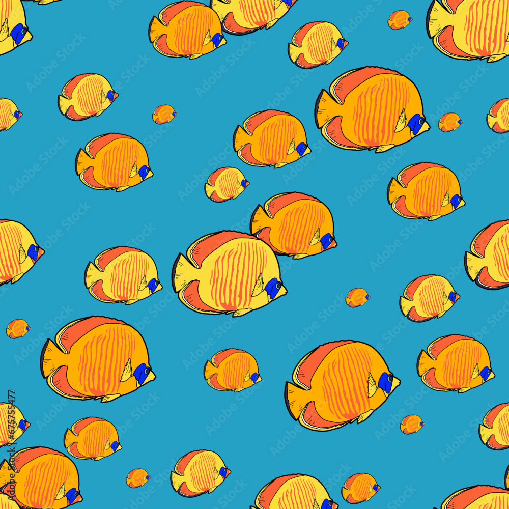 fish ocean sea vector seamless pattern print fish ocean sea vector seamless pattern print