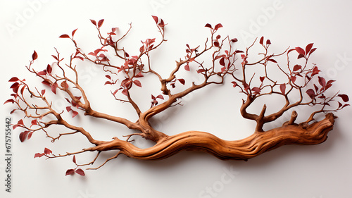 wooden background with two oak leaves