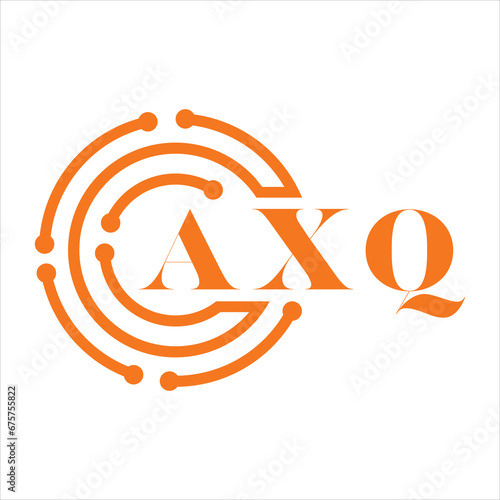 AXQ letter design. AXQ letter technology logo design on white background. AXQ Monogram logo design for entrepreneur and business. photo