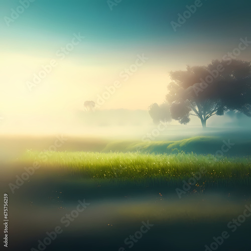 wide view of nature with light blurred