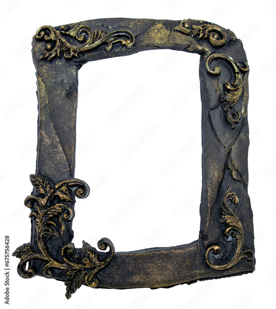 custom made wallpaper toronto digitalBlack frame with gilded skulls in Gothic style isolated on transparent or white background, png