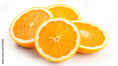 Fresh orange slices isolated on white background