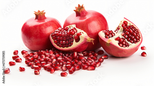 Fresh pomegranate seeds isolated on white background