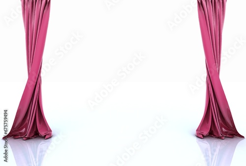 curtains.3d Render Illustration