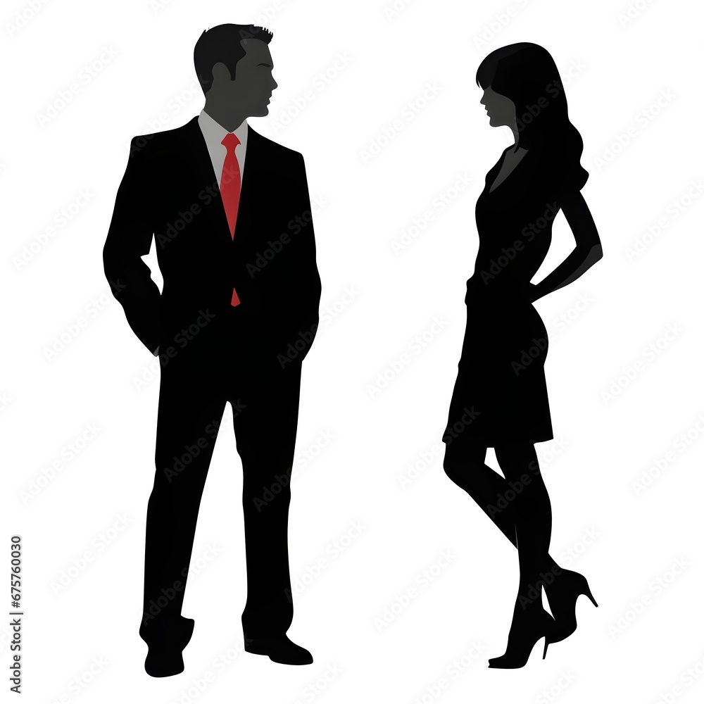 a silhouette of a man and woman