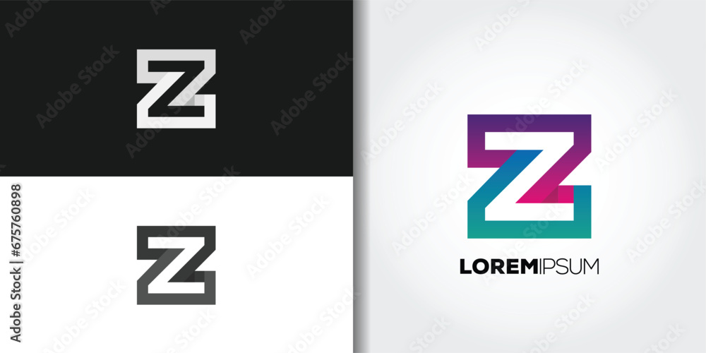 square letter z logo set square letter z logo set