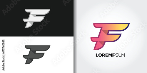 speed letter f logo set