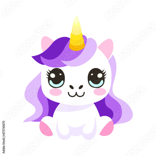 Vector illustration with very peri cute unicorn