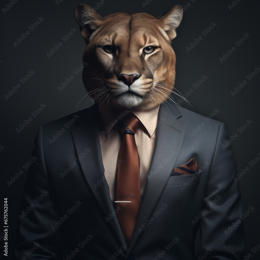 Stylishly Dressed Business Leopard: Animal Character Portrait Stylishly Dressed Business Leopard: Animal Character Portrait
