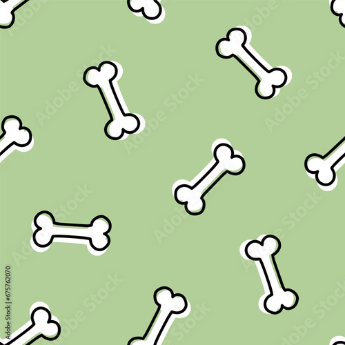 Green seamless pattern with bones © FRESH TAKE DESIGN