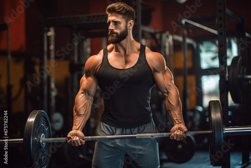 Man exercising in the gym for self care