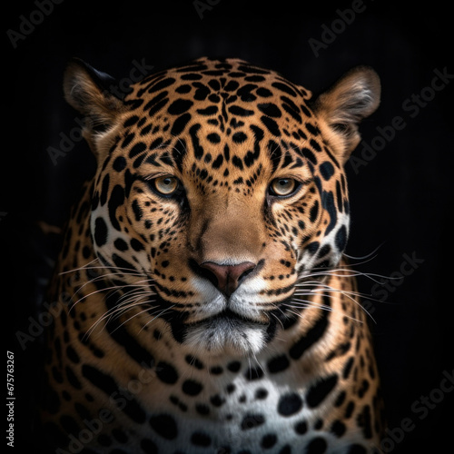 A Jaguar on dark background. © tong2530