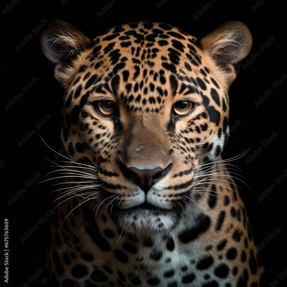 A Jaguar on dark background. A Jaguar on dark background.