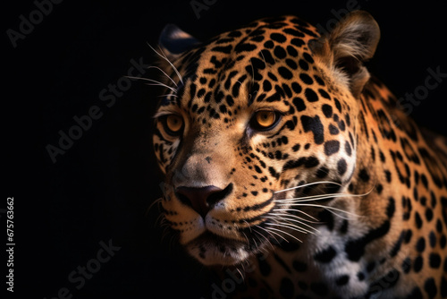 A Jaguar on dark background.