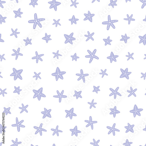 Seamless pattern with purple starfish pattern