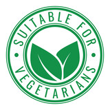 Green Isolated Suitable for Vegetarians stamp sticker with Leaves icon vector illustration