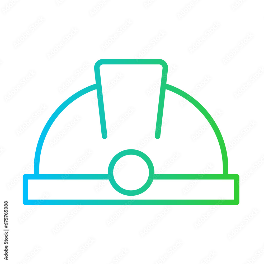Helmet mining industry icon with blue and green gradient outline style. helmet, protection, equipment, safety, head, hat, safe. Vector Illustration Helmet mining industry icon with blue and green gradient outline style. helmet, protection, equipment, safety, head, hat, safe. Vector Illustration