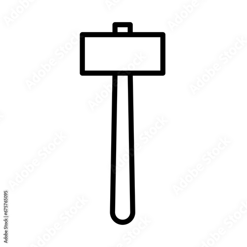 Hammer mining industry icon with black outline style. hammer, work, tool, repair, construction, equipment, instrument. Vector Illustration