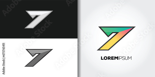race number 7 logo set