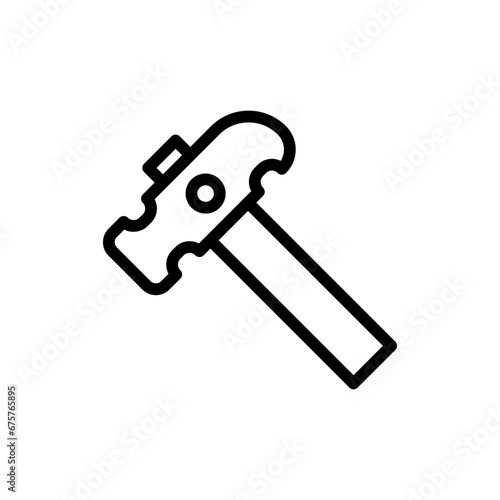 Hammer engineering icon with black outline style. hammer, work, tool, repair, construction, equipment, instrument. Vector Illustration © SkyPark