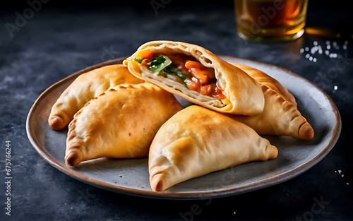 Capture the essence of Empanada in a mouthwatering food photography shot Generative AI