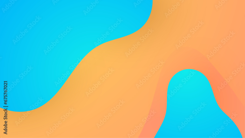 Orange and blue vector simple banner with abstract shapes Orange and blue vector simple banner with abstract shapes