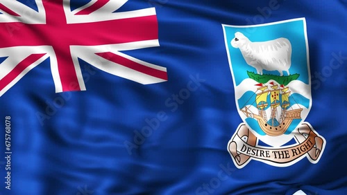 Falkland Islands Waving Flag Background photo