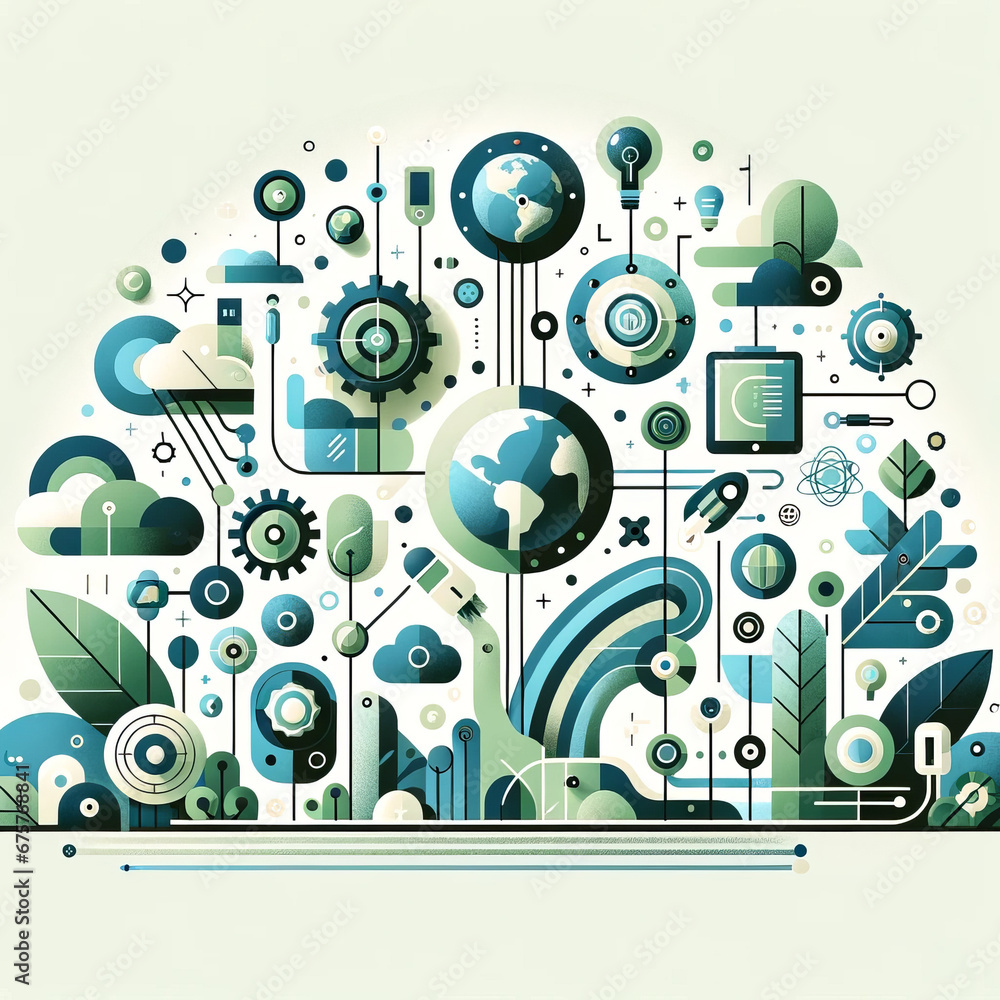 custom made wallpaper toronto digitalSustainable Future Concept Illustration