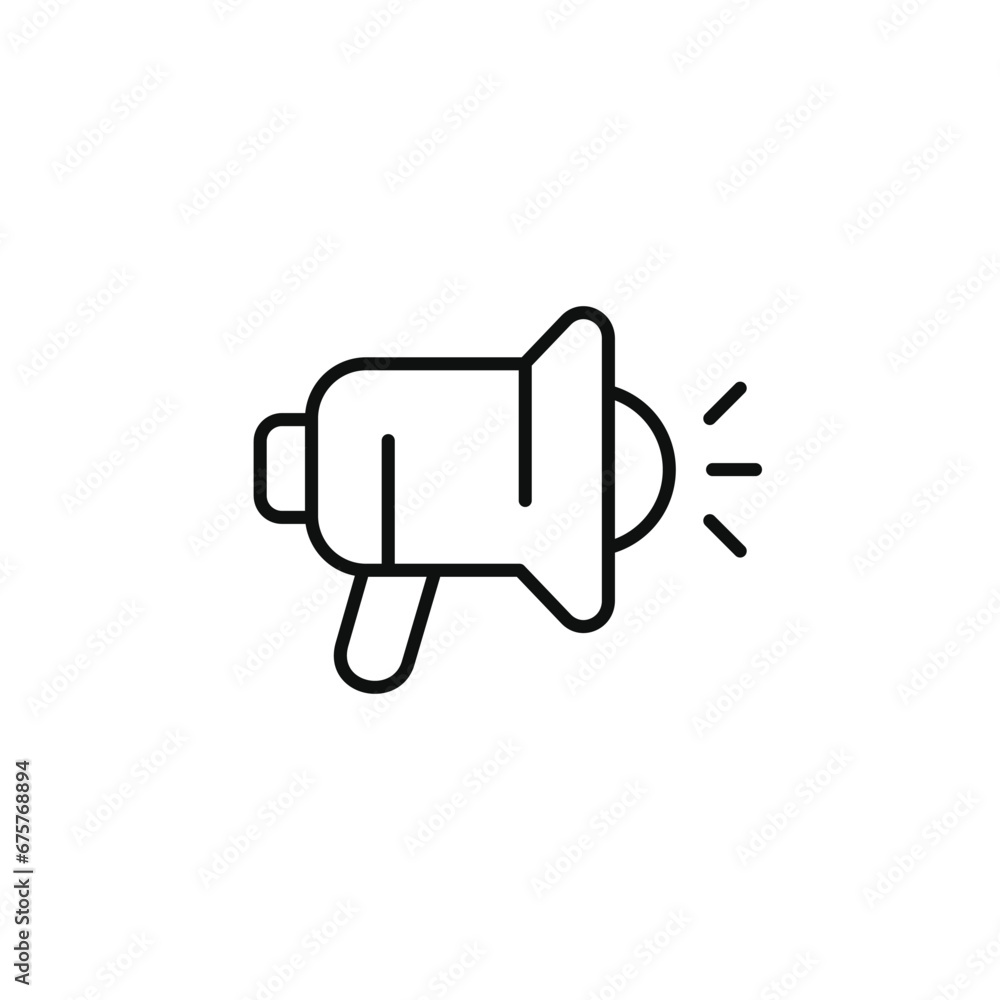 Megaphone line icon isolated on white background Megaphone line icon isolated on white background