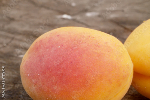 Apricots on a wooden board